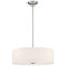 Access Lighting Mid Town, LED Pendant or SemiFlush, Brushed Steel Finish, Fabric 64065LEDDLP-BS/WH - alternate 1